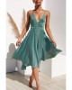 Green Sleeveless Open Back Tie Knot Ruffed Midi Dress - from category Midi Dresses