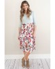 Grey Solid Bodice Floral Bottom Midi Dress - from category Midi Dresses