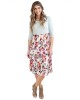 Grey Solid Bodice Floral Bottom Midi Dress - from category Midi Dresses