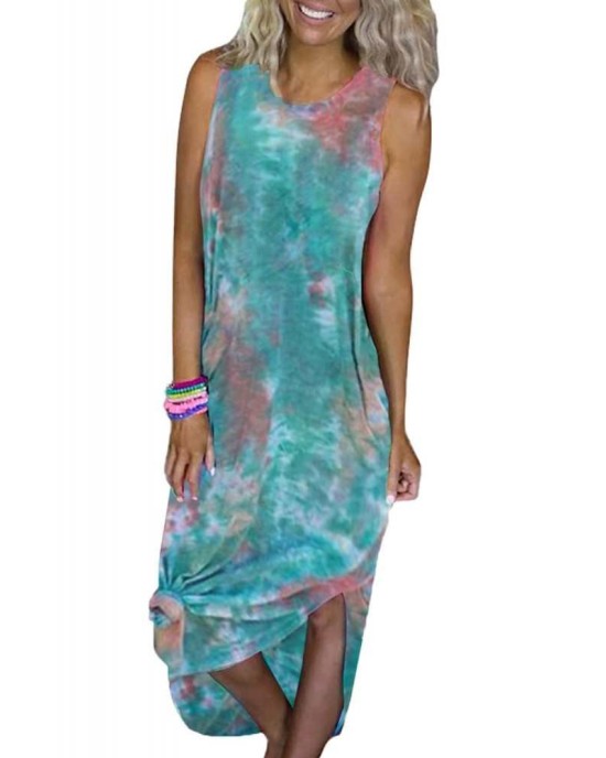 Sand in My Toes Blue Tie Dye Midi Dress - from category Midi Dresses