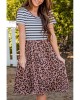 Striped Brown Leopard Print Swing Dress - from category Midi Dresses